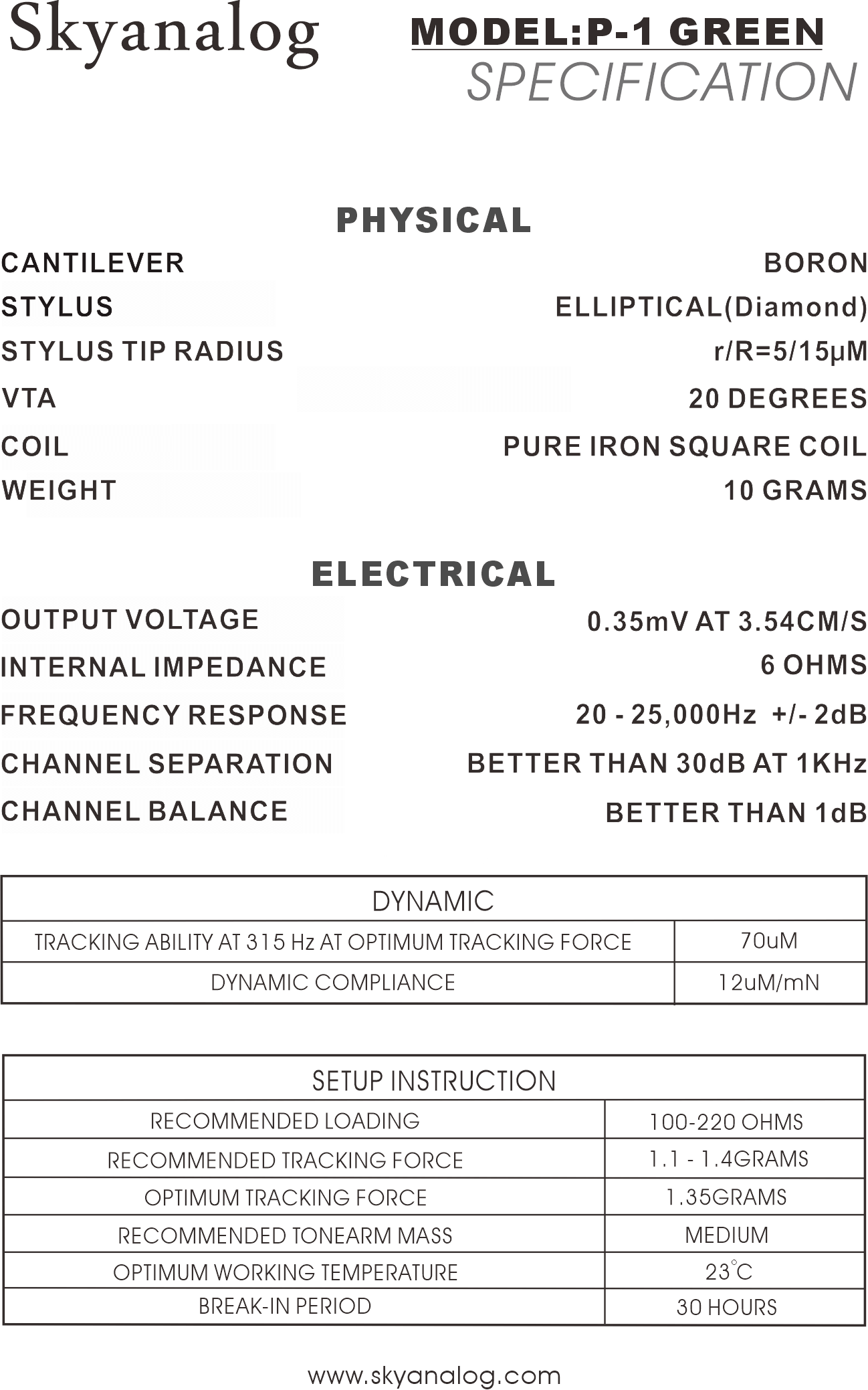 WKŁADKA GRAMOFONOWA MC SKYANALOG P1 GREEN - Media Hit - Sklep audio