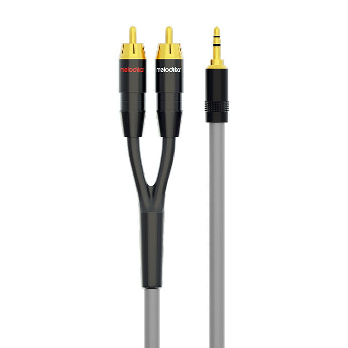 KABEL MINI JACK - 2RCA MELODIKA MDMJ2R20G 2M  (raty 0%) - Media Hit - Sklep audio
