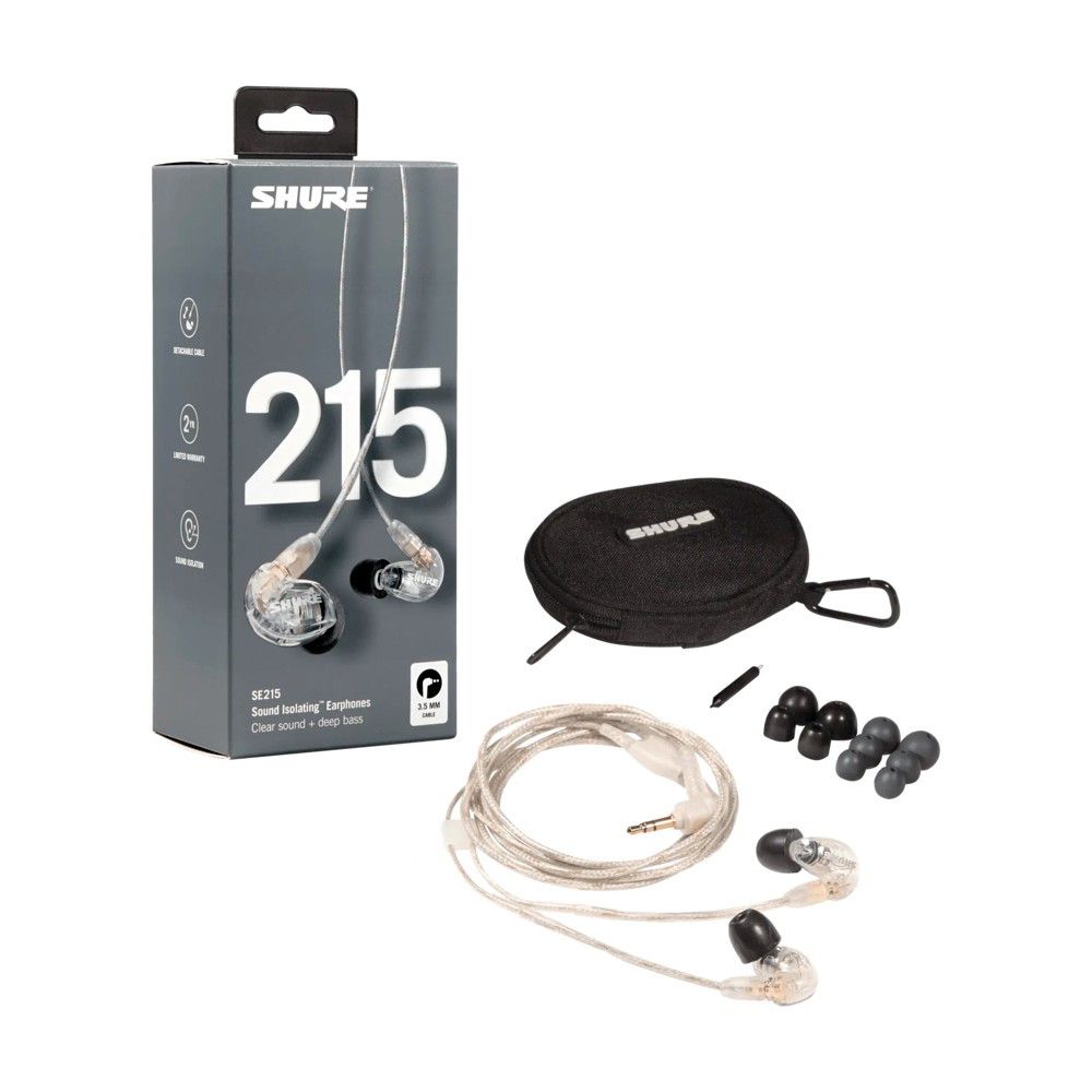 SŁUCHAWKI SHURE SE215-CL-EFS PRZEZROCZYSTE STUDIO BAS - Media Hit - Sklep audio