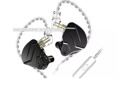 SŁUCHAWKI KZ ZSN PRO X MIROFON CZARNE - Media Hit - Sklep audio
